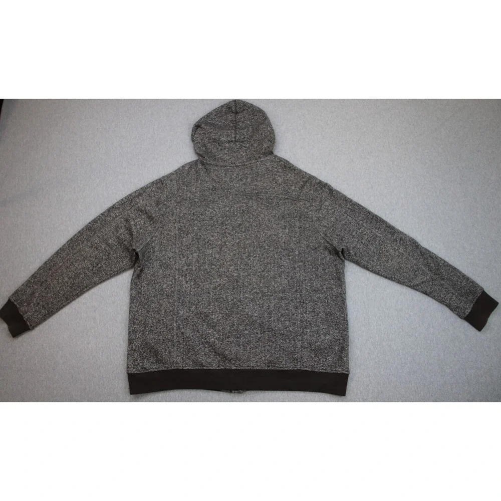 Levis Sweater Jacket Mens XL Gray Heathered Cotton Blend Hooded Button-Front